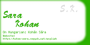 sara kohan business card
